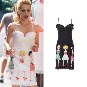 Moschino Cheap and Chic S/S 2002 “Uptown Girls” Black Embroidered Doll Dress